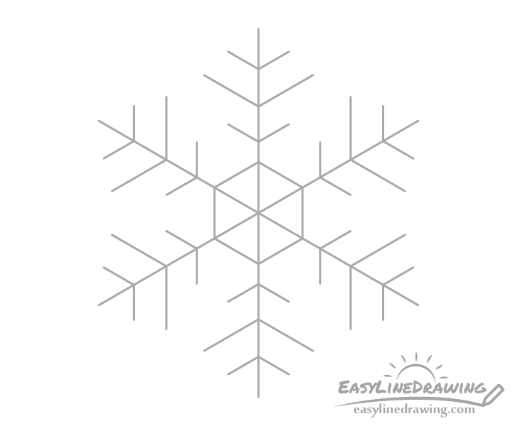 Snowflake line drawing