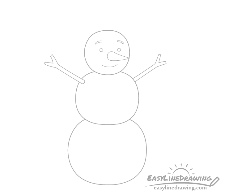Snowman face drawing