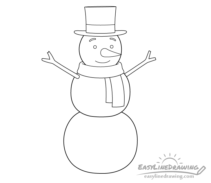 Snowman line drawing