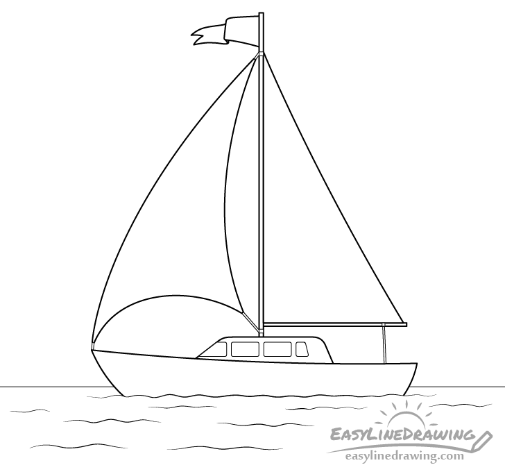 Boat line drawing