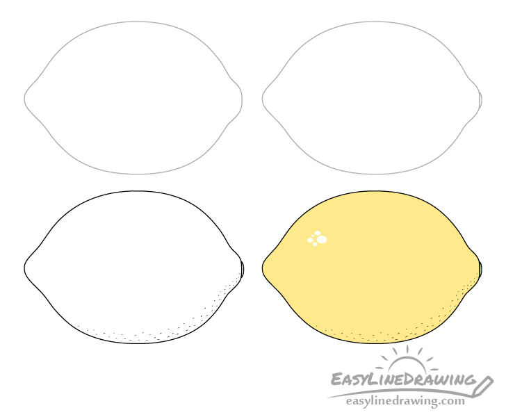 Lemon drawing step by step