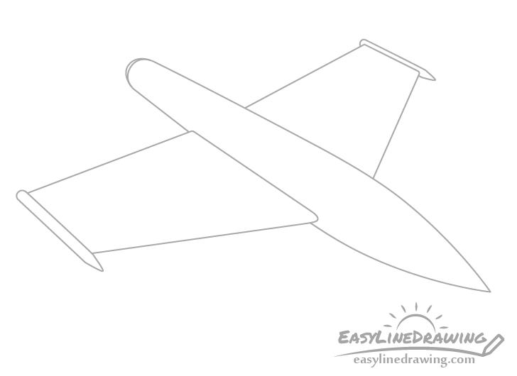 Fighter jet wings drawing