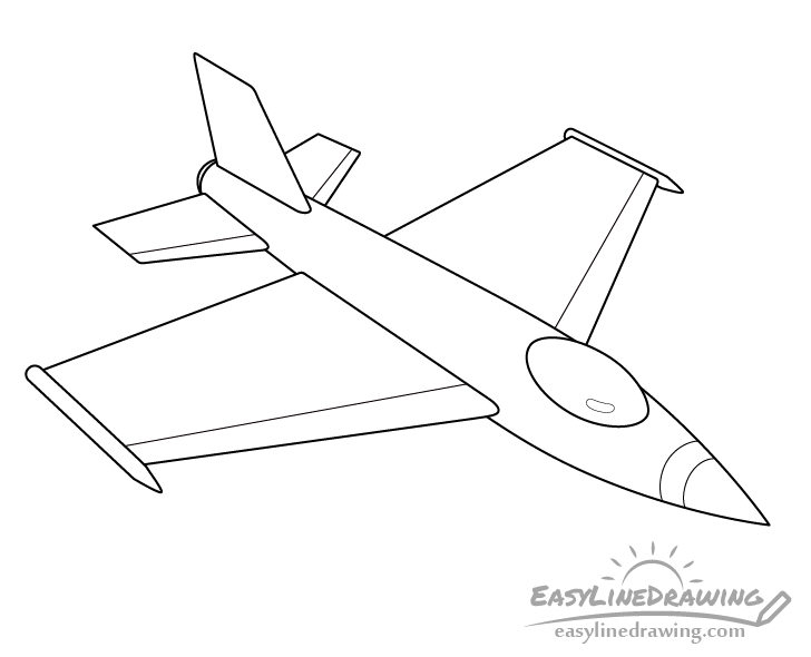 Fighter jet line drawing