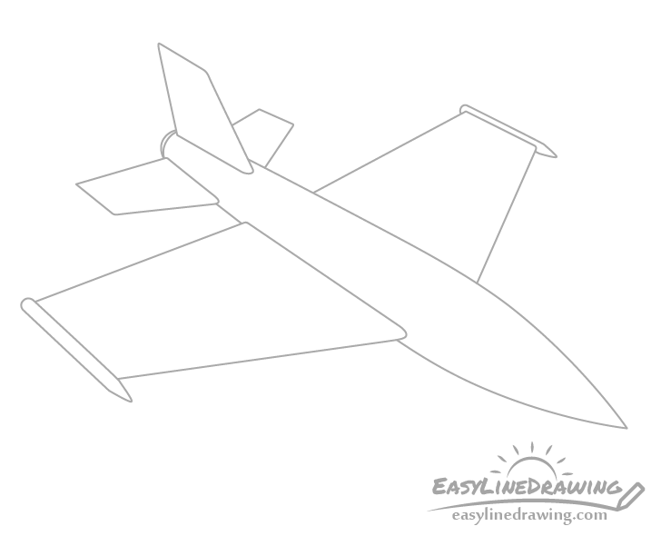 Fighter jet tail drawing