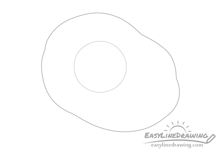 Fried egg yolk drawing