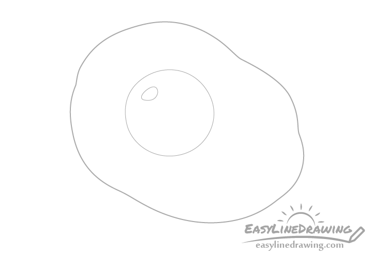 Fried egg line drawing