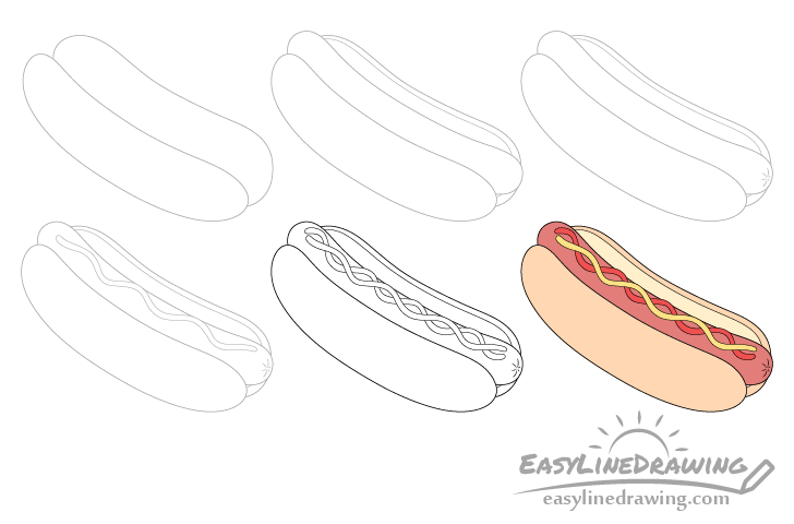 How To Draw Hot Dog Easy - Youtube