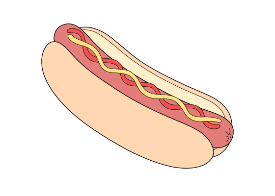 Hot dog drawing tutorial