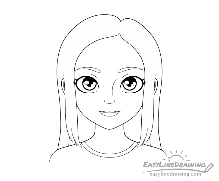 Girl line drawing