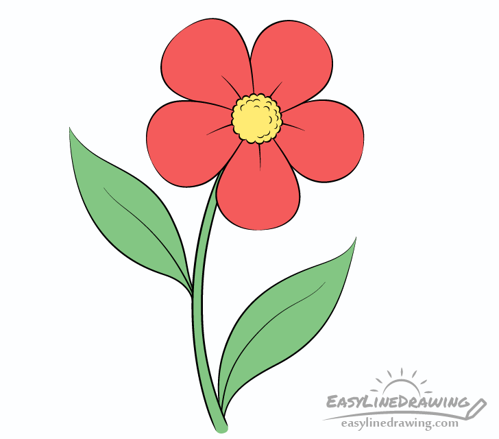 Simple Flower Drawing With Colour Infoupdate