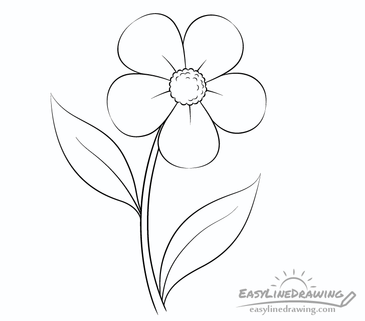 Flower line drawing