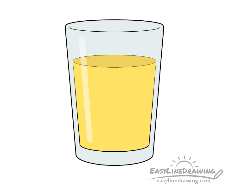 Glass of orange juice drawing