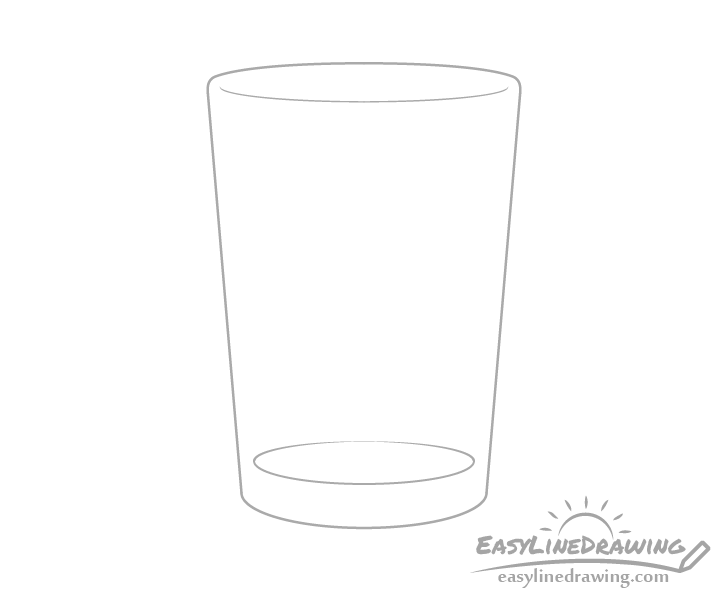 Glass of water bottom drawing