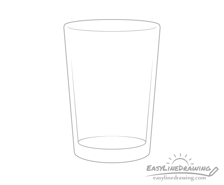 Glass of water inner shape drawing