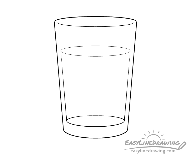 Glass of water line drawing