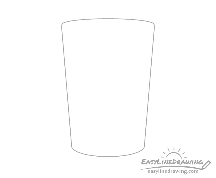 Glass of water silhouette drawing