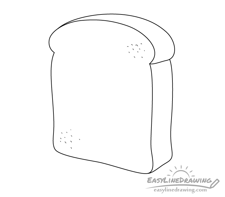 Bread slice line drawing