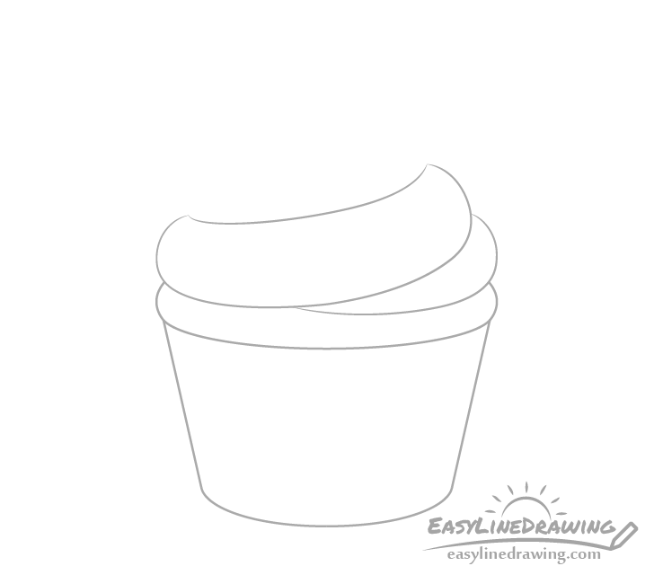 Cupcake frosting base drawing
