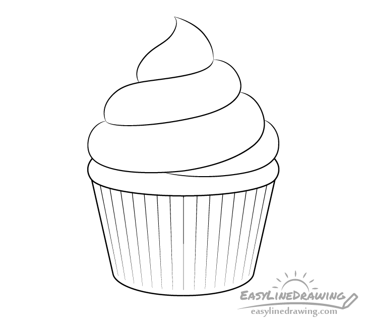Cupcake line drawing