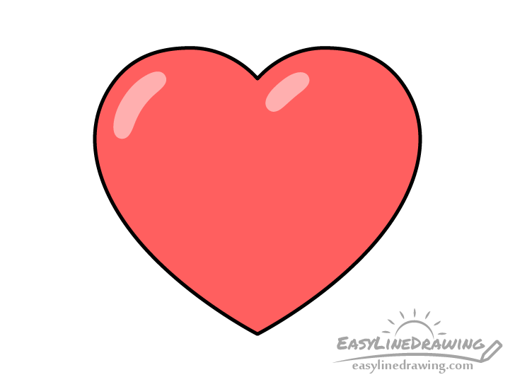 How To Draw A Heart Step By Step Easylinedrawing