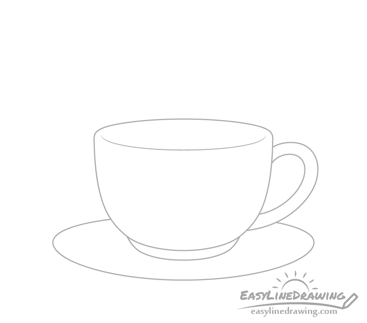 How to Draw a Coffee Cup Step by Step  EasyLineDrawing