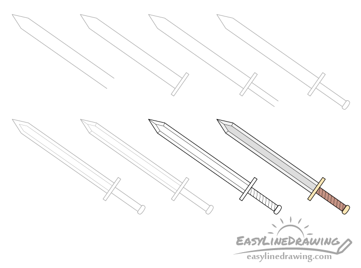 Sword drawing step by step