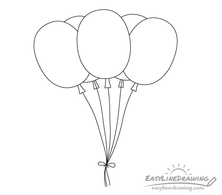Balloons line drawing