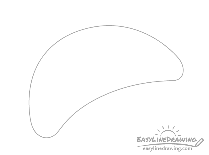 Croissant outline drawing