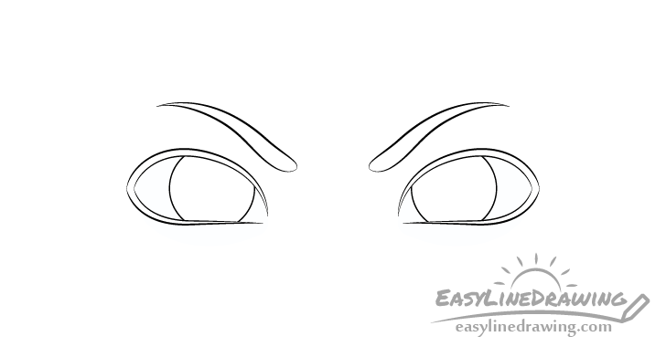 Angry eyes eyebrows drawing