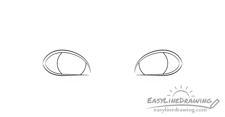 Angry eyes irises drawing