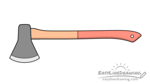 How to Draw an Axe Step by Step - EasyLineDrawing