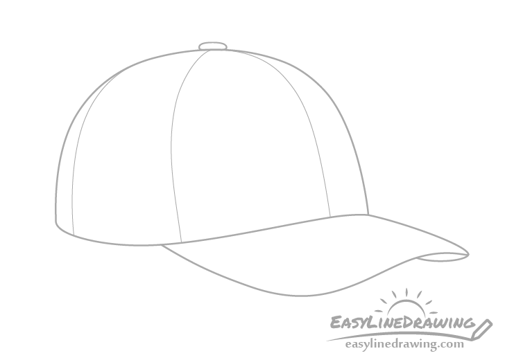 How to Draw a Baseball Cap Step by Step - EasyLineDrawing