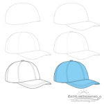 How to Draw a Baseball Cap Step by Step - EasyLineDrawing