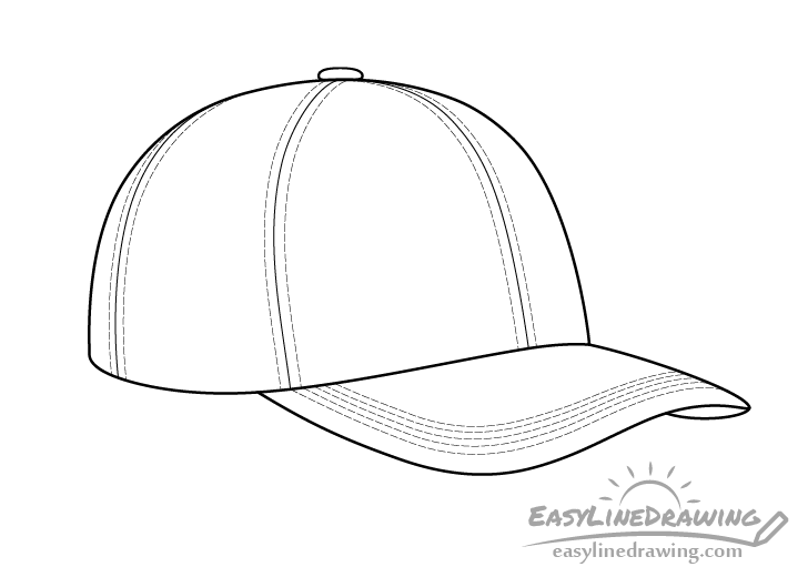 Baseball cap line drawing
