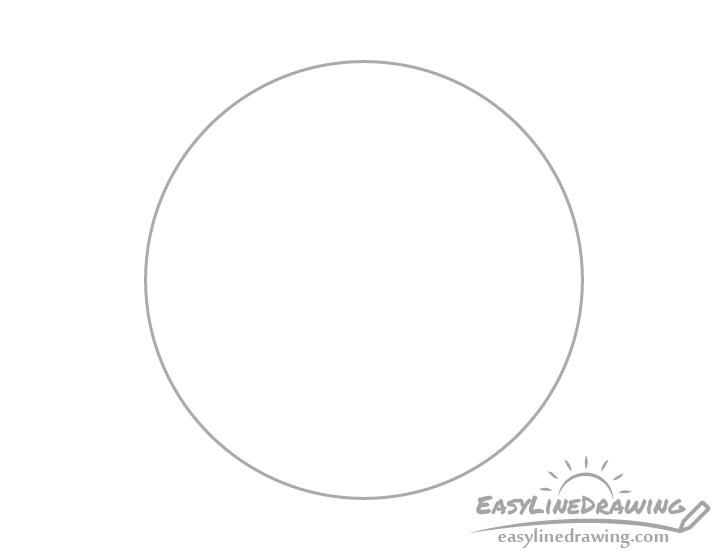 Beach ball outline circle drawing