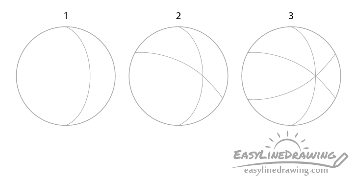 beach ball sections drawing step by step