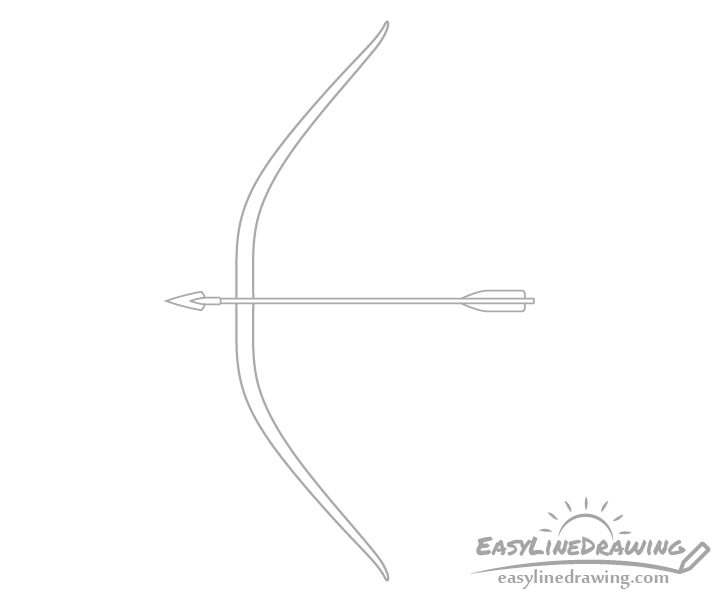 Bow and arrow fletching drawing