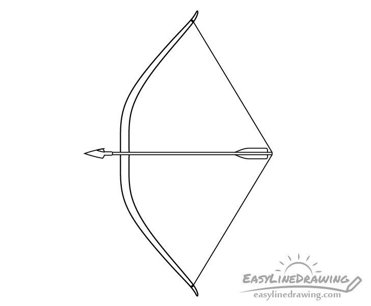 Bow and arrow fletching drawing