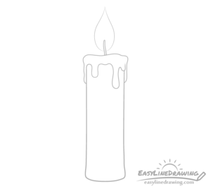How to Draw a Candle Step by Step - EasyLineDrawing