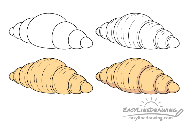 croissant drawing step by step croissant drawing step by step