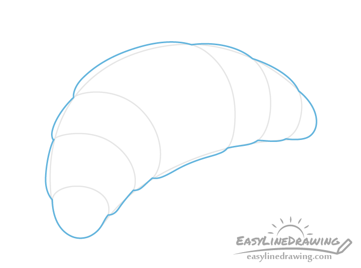 Croissant shape outline drawing