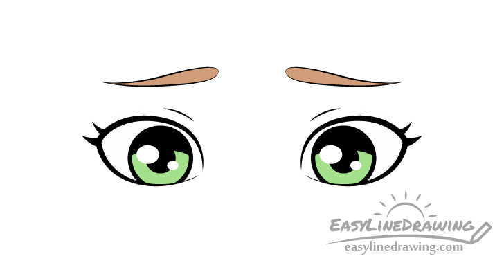 Embarrassed eyes drawing