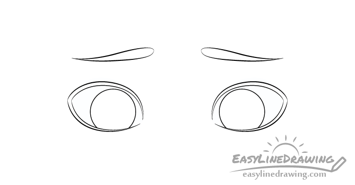 Embarrassed eyes eyebrows drawing