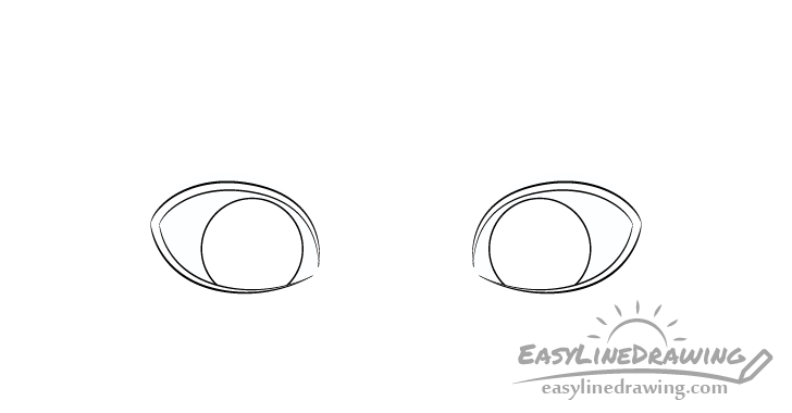 Embarrassed eyes irises drawing