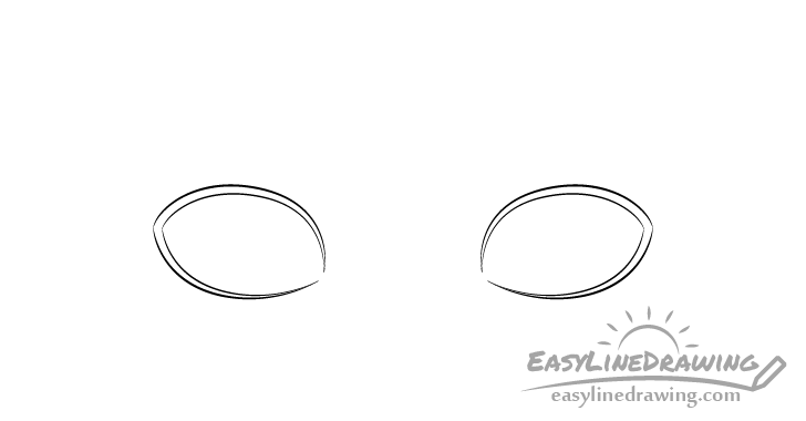 Embarrassed eyes outline drawing