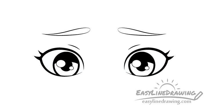 Embarrassed eyes shading