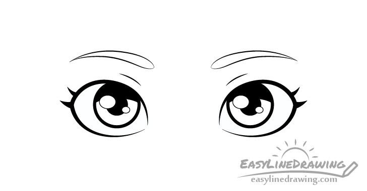 How to Draw Eye Expressions Step by Step - EasyLineDrawing