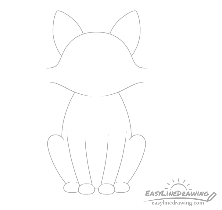 Fox back paws drawing