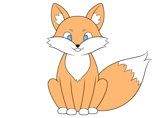 Empty Outline Of A Cute Childish Cartoon Fox. Isolated Contour For  Coloring. Stock Vector Illustration Isolated On White Background For  Coloring Book. Doodle Style Royalty Free SVG, Cliparts, Vectors, and Stock  Illustration.