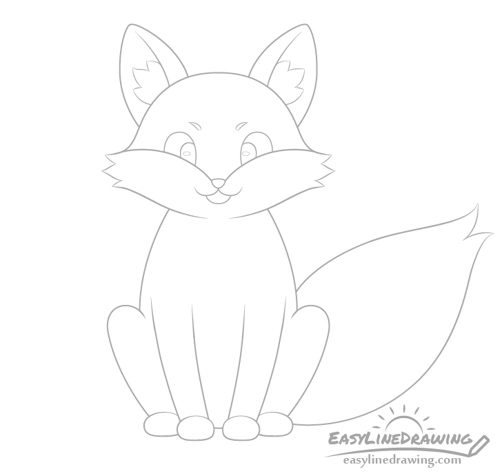 Fox ear fur drawing